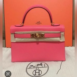 HERMES MINI KELLY 20– Rose Lipstick